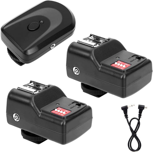 16 Set, 433MHZ 1 2 1 Shutter Release Transceiver Kit with Transmitter Receivers Sync Wire Cable for/for/for/