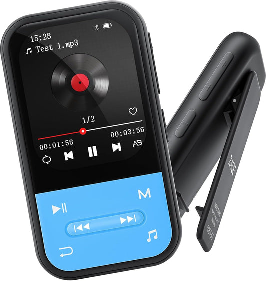 ZAQE 128GB MP3 MP3 5.3, Player - Clip Player with Bluetooth Portable Music Player with FM Radio, Voice Recorder