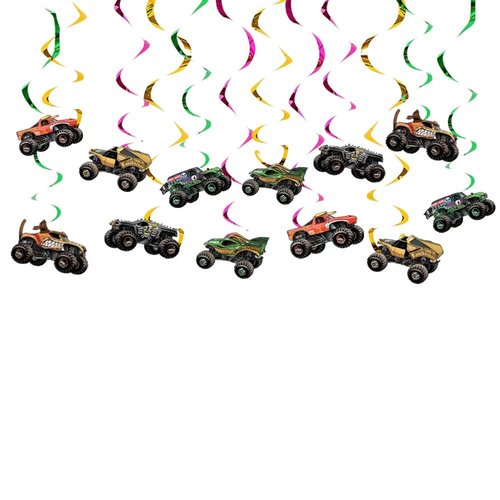12pcs Truck Hanging Swirls Birthday Party suppliers Decorations The Me