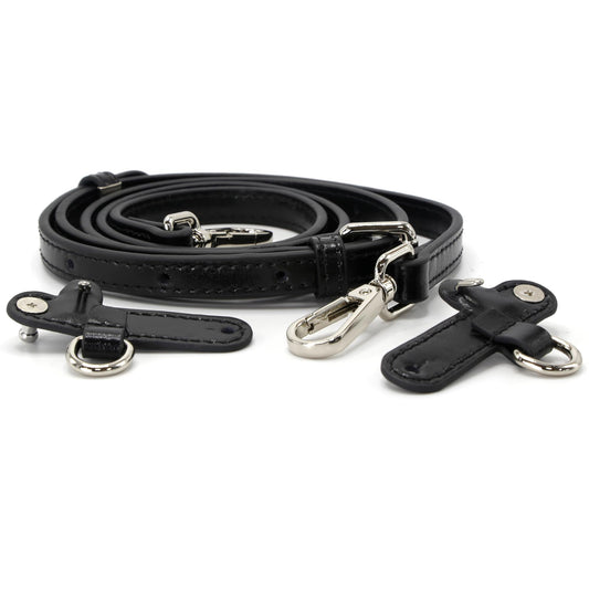 banbeln Mini Bags Leather Shoulder Strap Kit Fit For Adjustable Crossbody Small Bag (City-pouch-black)