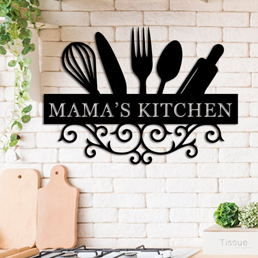 Personalized Kitchen Name Sign, Custom Family Kitchen Sign, Kitchen Wall Decor, Family Name Metal Sign, Housewarming Present, Restaur Home Decor, Kitchen Presents