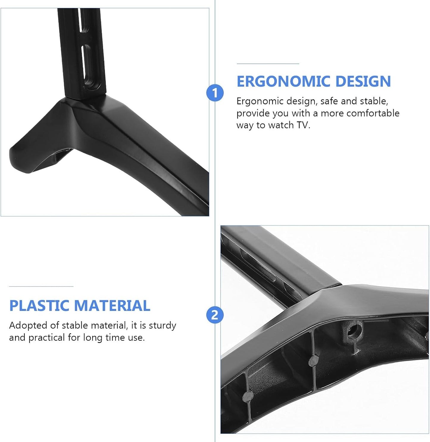 Luxshiny TV Stand Replacement Base with Screws Stable Black TV Holder Pedestal for Desktop Use for Living Room