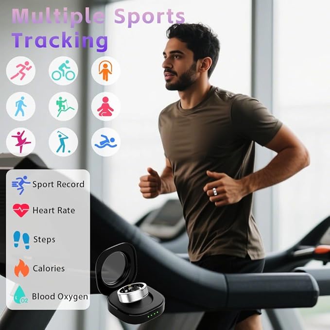 Smart Ring for Women ??Fitness Tracker Ring with Heart Rate, SpO2, Blood Pressure, Sleep Monitoring, Step & Calorie Counter, No Subscription Fee, iOS & Android Compatible (Silver, 14)