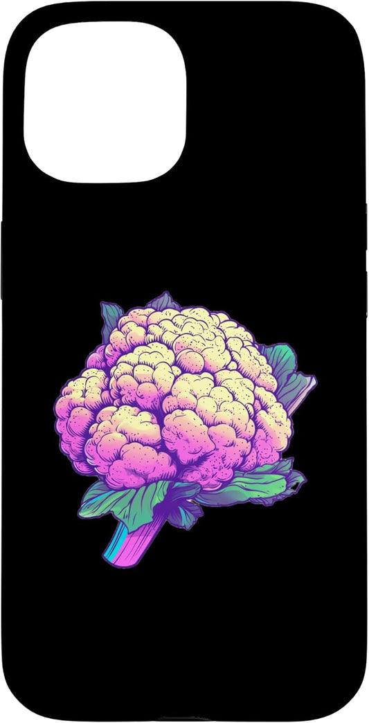 Cauliflower Brassica Oleracea Vegetable Designs 15 Cauliflower Synthwave Case for iPhone
