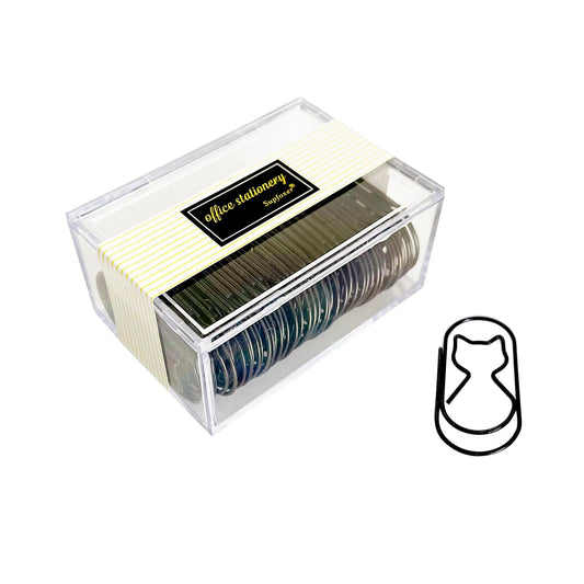 Black Cat Paper Clips 2 inch Cute Large Decorative Fat Paperclips 50pcs 50mm Wide Non Skid Smooth Finish Steel Wire Bookmark Office Home Supply Accessories