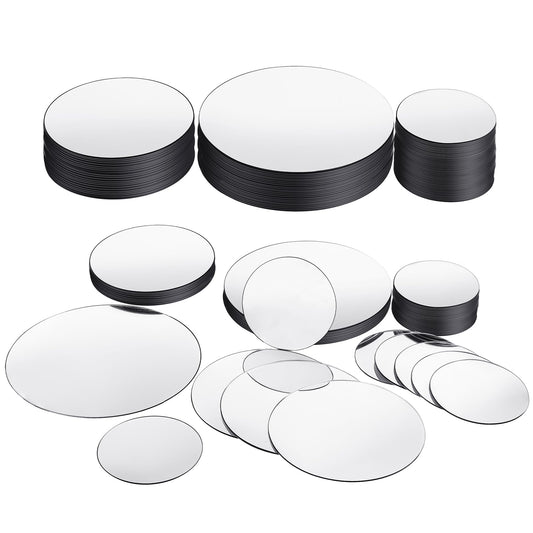 Jetec 40 Pieces Mini Size Round Mirror Small Round Mirror Adhesive Tiles Home Decoration for Crafts and DIY Projects Supplies(4 Inch, 5 Inch, 6 Inch)