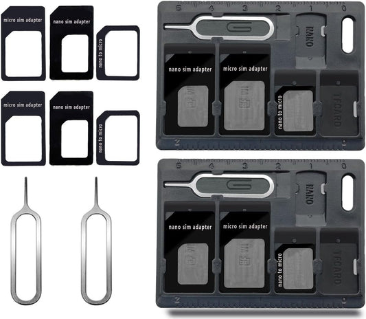 CKANDAY 2 Packs Set 3 1 SIM Card Holders with Tray Opener Pins, Card Storage Tool for Standard Micro Nano Micro-SD