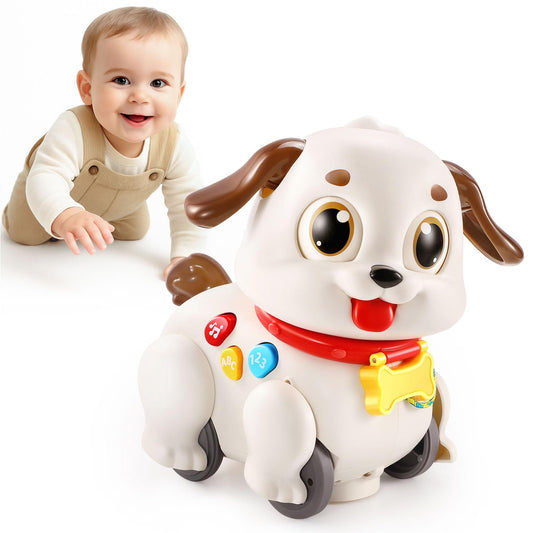 LUDILO Learning Toys for 1 Year Old Boy Girl Gifts: Pull Along Crawling Toy Musical Puppy 6 7 8 9 10 12 18 Month Old Baby Toy 1st Birthday Gifts for Boys Girls Toddler Infant Baby Toys 6-12-18 Months