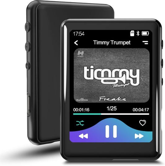 tokemisc 64GB MP3 5.3, Mp3 512GB Player with Bluetooth Full Touch Screen Music Player Built-in Speaker,FM Radio,Voice