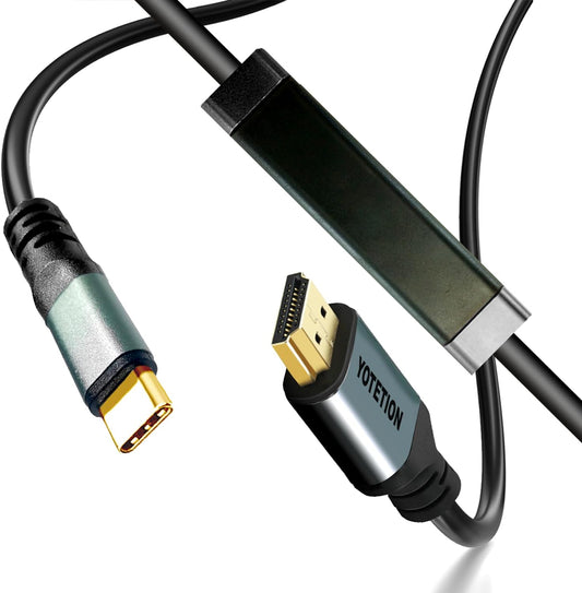 YOTETION 30FT, 4K60HZ,1080P,LONG iPhone15-16-17, USB C to HDMI Cable Type-C to HDMI Cord, USB C(SOURCE) Compatible