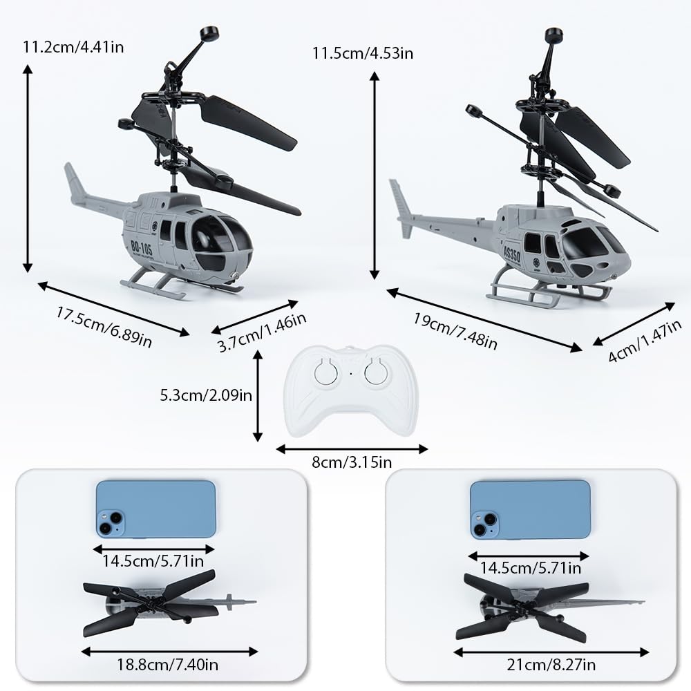 Remote Control Helicopter for Kids Boys Girls,2 Pack Military Toys Attack Helicopter,Army Style 2 Model RC Helicopters for Kids 6-8 Boys Military Lovers to Collect and Gift