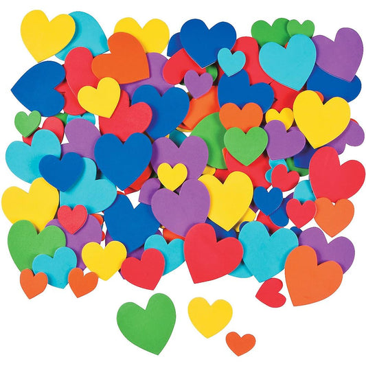 Fun Express Valentines Stickers Heart Stickers Foam 532 Piece Bulk Set - Valentine Stickers for Kids Classroom Crafts & Scrapbook Supplies | Self-Adhesive Hearts for Valentine Day Crafts Projects