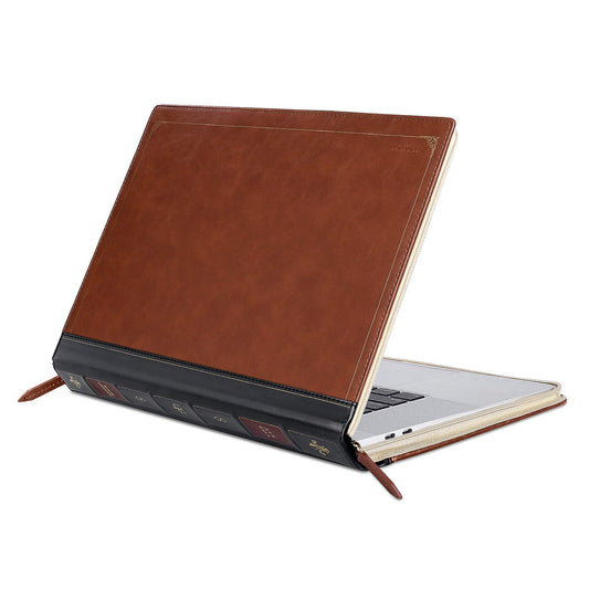 MOSISO Compatible with MacBook Pro 16 inch Case 2025-2021 M4 A3403 A3186 M3 A2991 M2 A2780 M1 A2485/2019 2020 A2141,PU Leather Laptop Sleeve Vintage Retro Zippered Portfolio Protective Cover,Brown