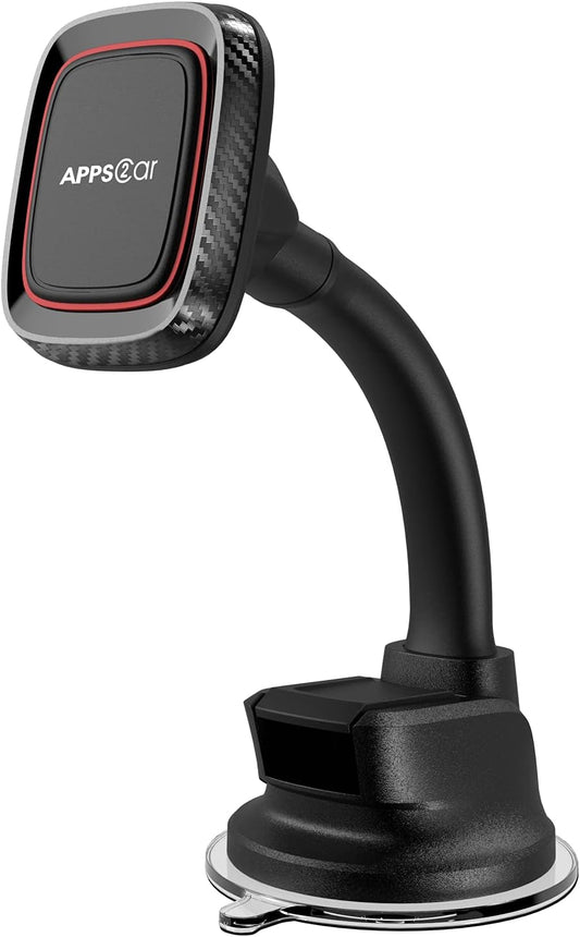 APPS2Car Magnetic Phone Holder for Car, Dashboard Windshield Phone Holder Mount with Flexible Arm & Built-in Strong
