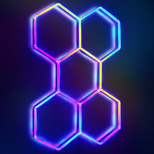 24 Pack Remote Hexagon Lights,RGB Garage LED Panel Light,358 Modes,IP54,LED Ceiling Lights for Party,Gaming