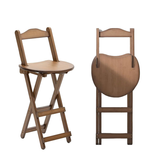 GENDLTHIJ Folding Bar Stool for Kitchen, Portable Wooden bar Stool, Foldable Bamboo Bar Stools Set of 1 for Home Kitchen Breakfast Counter (Brown) (Walnut Small)