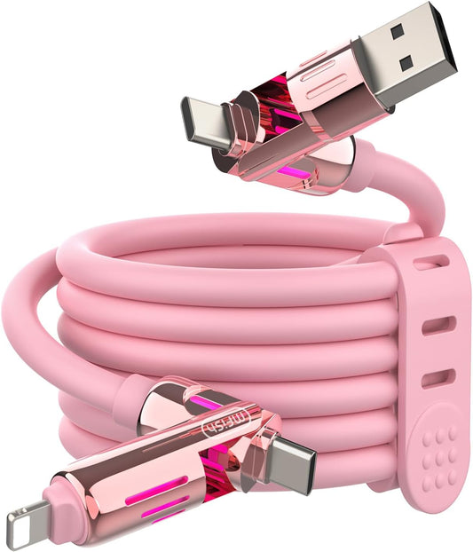 240W 4-in-1 6.6FT 17/16/15/14, S25/S24 6.6Ft) MFish Charging Cable with Carrying Case, Fast Charger USB-A & USB-C