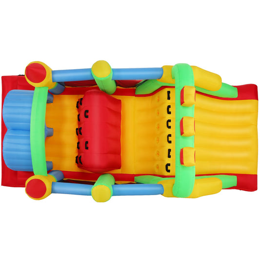 Whubefy 18x8.2FT Giant Inflatable Bounce House Obstacle Course for Big Kids 3-6 8-12 with Extra Large Slide, Racing Crawl Tunnels, Blow Up Race Track Bouncy Castle w/ 680W Blower for Backyard Outdoor