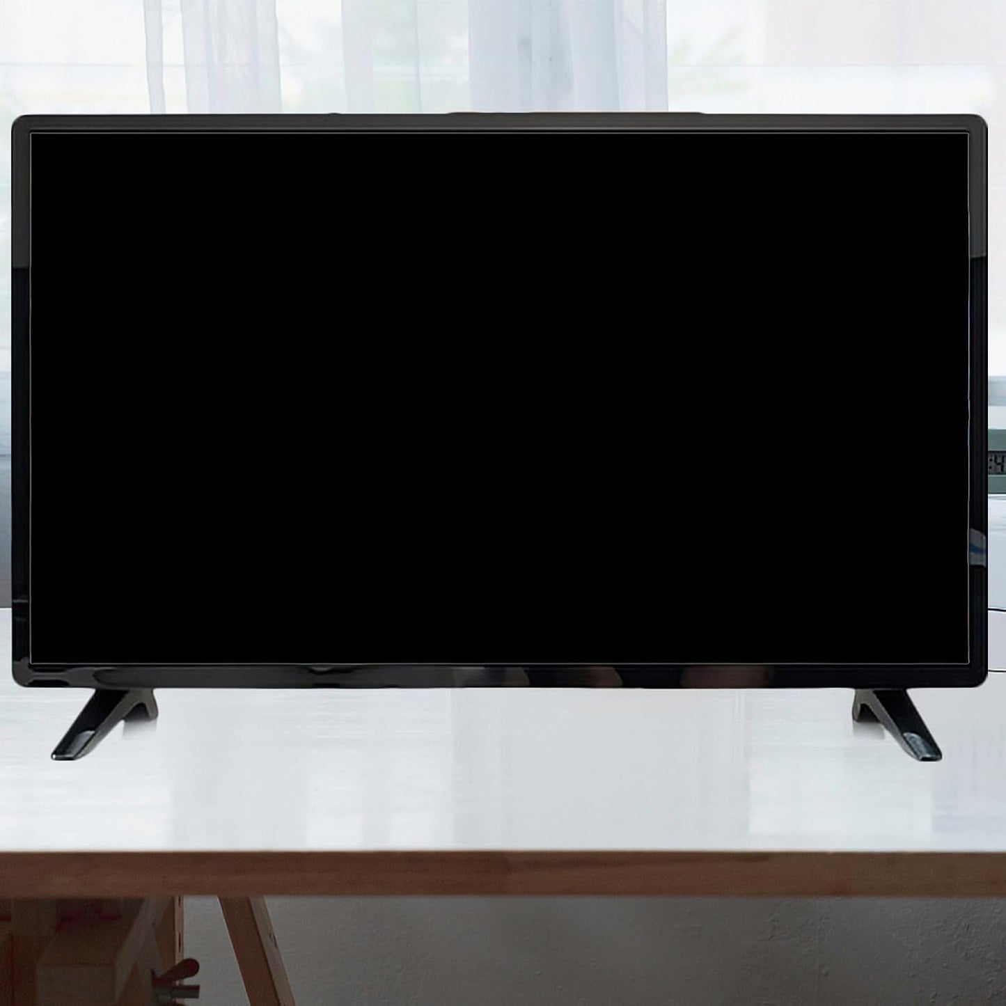 SHERCHPRY Tv Stand Replacement Tabletop Base with Screws Black Tv Support Holder for Flat Screen Televisions for Living