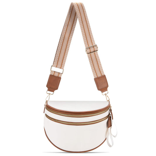 oscaurt Leather Crossbody Bag Bum Bag for Women Large Sling Bag Cross Body Purse Shoulder Handbag Fanny Pack
