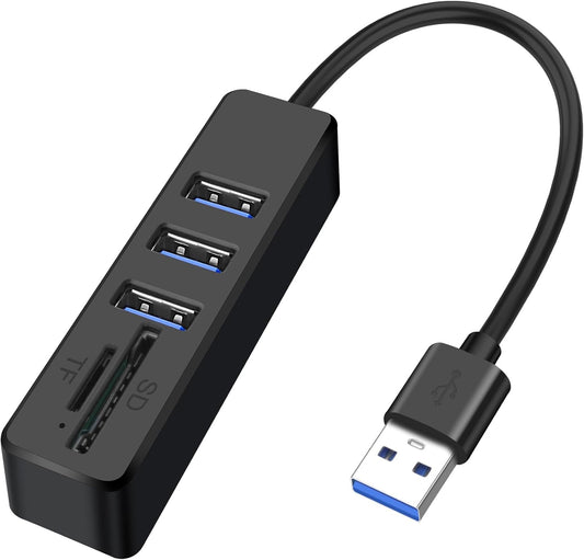 XMSJSIY 5 1 3 2.0 USB Hub Splitter in USB A Multiport Adapter with USB Type-A Ports SD/TF Memory Card Reader USB