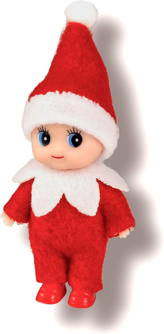 Skiennix Christmas Baby Elf Doll - Adorable Red Jumpsuit for Holiday Cheer