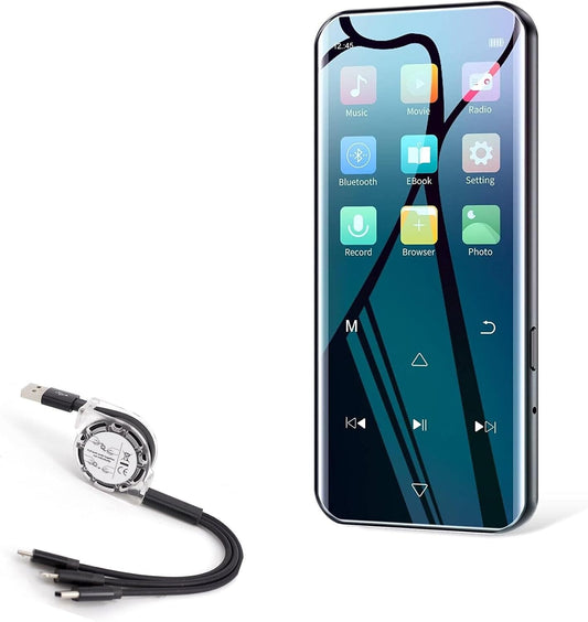 BoxWave D19 MP3 Cable Compatible with RUIZU Bluetooth Player - AllCharge miniSync, Retractable, Portable USB Cable