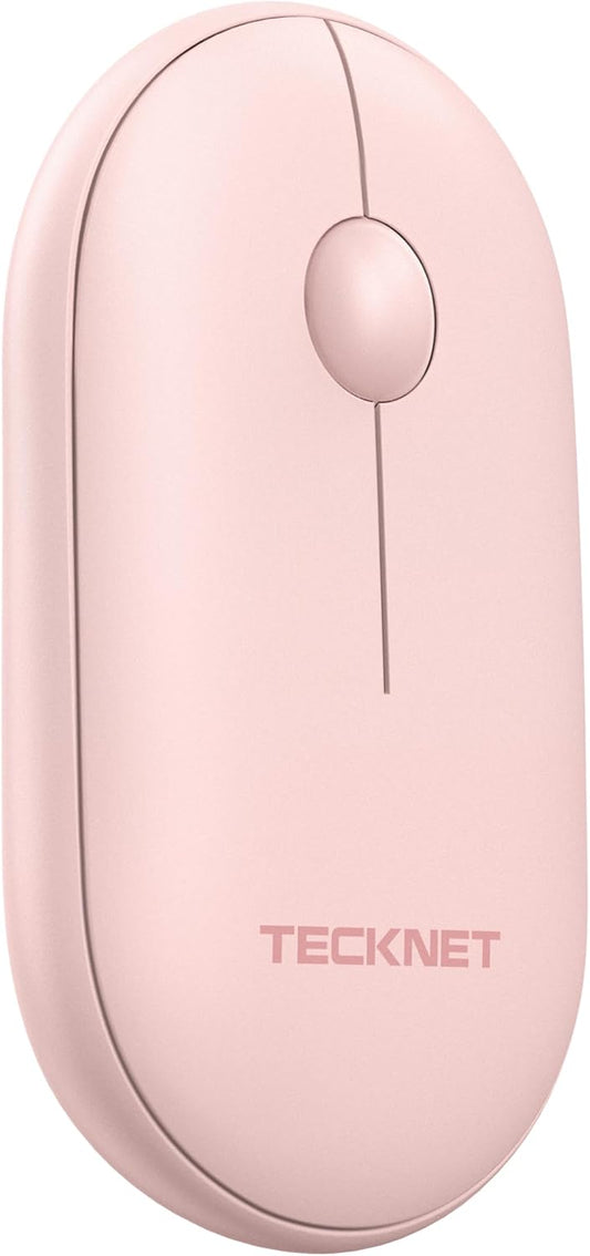 TECKNET 2 Modes(BT3.0/5.0+2.4Ghz), Bluetooth Mouse, Slim Portable Wireless Mouse for Lightweight, Contoured Grip