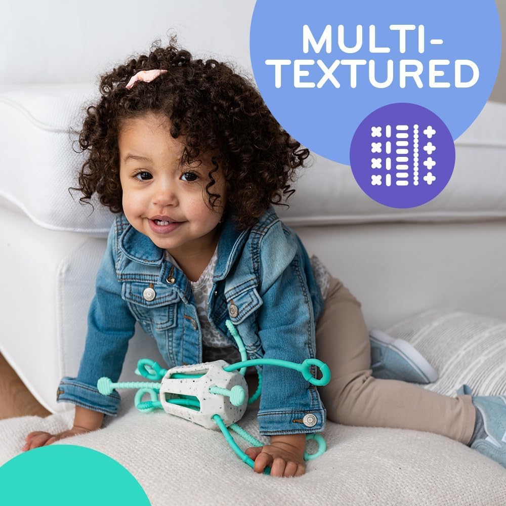 Mobi Zippee Activity Toy - Sensory Activities for Toddlers and Kids, BPA-Free and Food Grade Silicone, Montessori Learning Games for Ages +1 (Mintee)