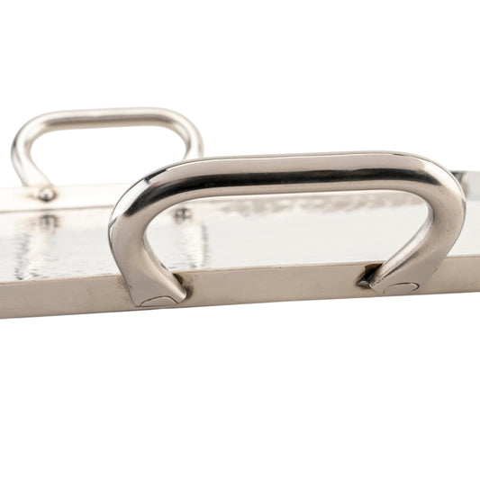 G.E.T. SSTPD-1915-MP Heavy-Duty Metal Serving/Ottoman Tray with Handles, 19" x 15", Mirror Polished Steel