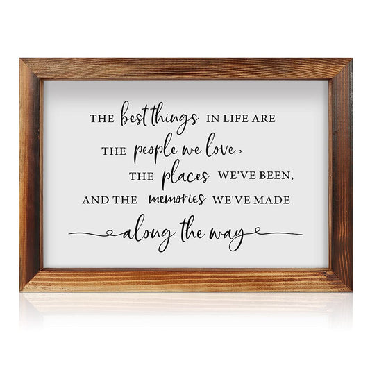 CHDITB The Best Things In Life Framed Wood Sign Plaque(16"×11"), Wooden Wall Table Sign with Scripture Bible Verse Quotes, Vintage Family Sign Housewarming for Home Bedroom Farmhouse Guest Room