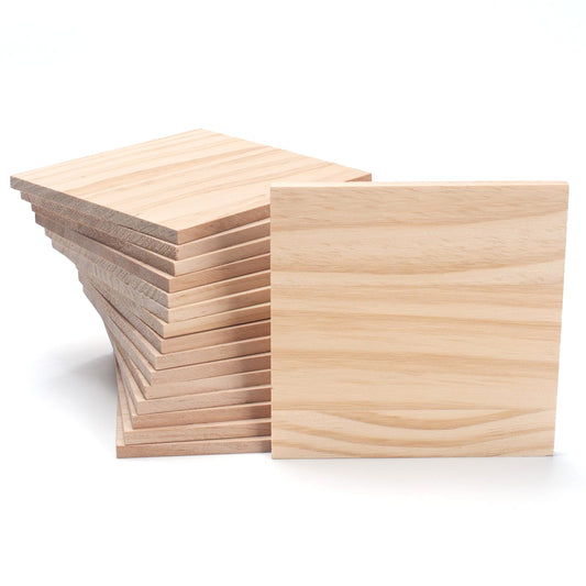 Wooden Blocks for Crafts,1/4″ Thick 5″ X 5″ Wood Squares for Crafting, Blank Wooden Boards Unfinished Wood Blocks Pieces Planks, Paintings, DIY Plaques & Signs, Woodworking, Architectural Models