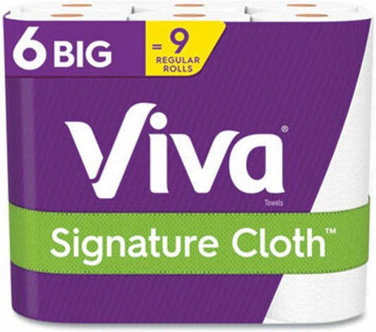 Viva Signature Cloth Paper Towels - Choose-A-Sheet Convenience | 6 Big Rolls (70 Sheets Each)