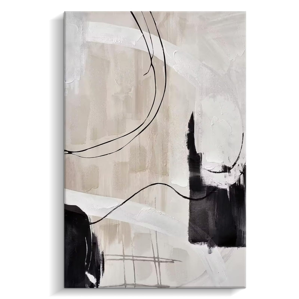 Creoate Abstract Canvas Wall Art, Hand Painted Textured Painting Artwork for Living room, Bedroom 31.5x47.2 Inch