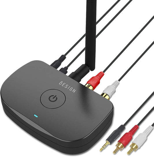 BESIGN BE-RCA Long Range Bluetooth Music Receiver, Wireless Audio Adapter for Wired Speakers or Home Music Streaming