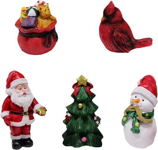 Regine Switzerland Christmas Miniature Figurines - Small Resin Santa Claus Ornaments for Holiday Decor