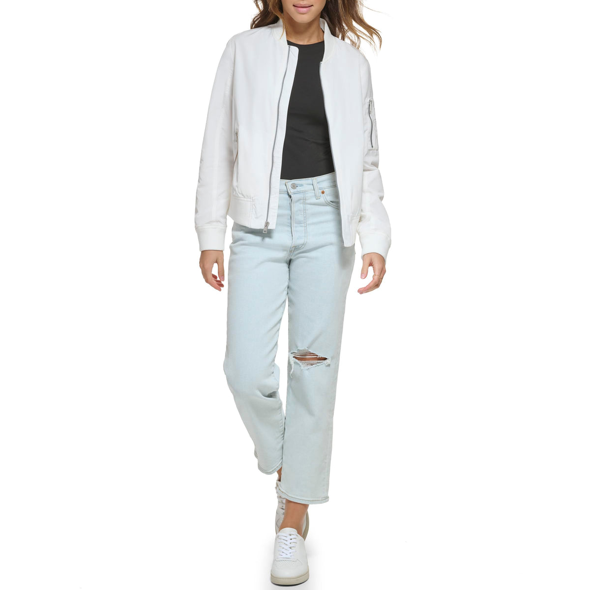 Levi's® Flight Bomber Jacket White Solid SM