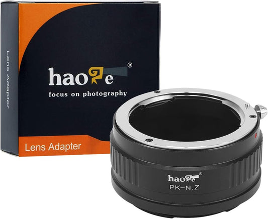 Z7II Z6ii Z6 Z7 Z50 Haoge Manual Lens Mount Adapter for Pentax K PK Lens to Nikon Z Mount Mirrorless Camera Such as