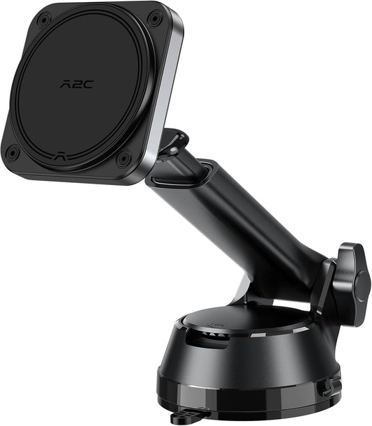 APPS2Car N55 12-17 Heavy Duty Magnetic Car Mount with Gel Suction Cup Industrial Magnetic Hold, Adjustable Telescopic