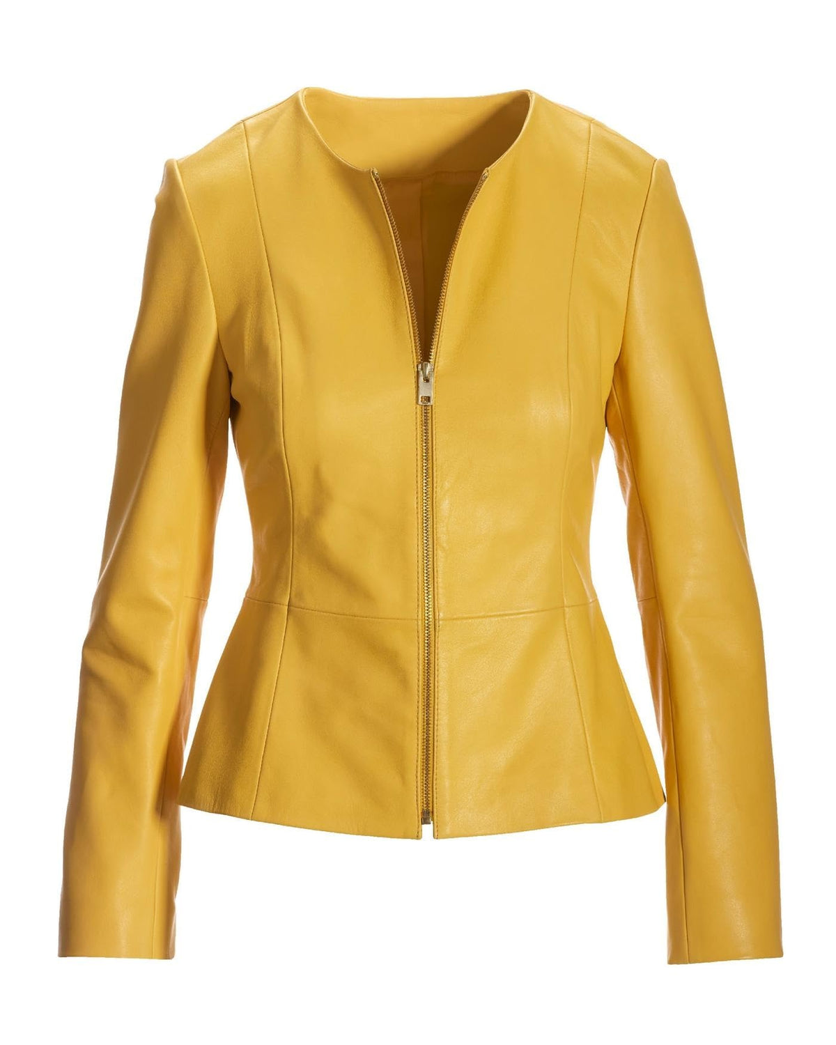 Captain Cory Womens Drowned Yellow Biker Lambskin Genuine Leather Jacket, Peplum Jacket for Biker Babe and Classy Women X-Large