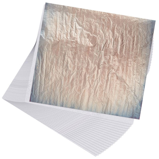 MAYJOYDIY 50 Pcs Grey Foil Sheets 5.5×5.3 Inch Grey Leaf Paper Metallic Leaf Sheets Gilding Crafting Foil Paper for DIY Nail Paintings Handcrafts Picture Frames Sculpture Furniture Arts