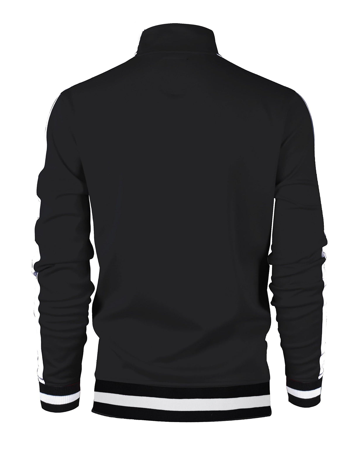 SCREENSHOT SCREENSHOTBRAND-51700 Mens Urban Hip Hop Premium Track Jacket - Slim Fit Side Taping Basic-Black-XLarge