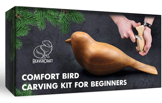 BeaverCraft Wood Carving Kit Comfort Bird DIY Kits for Adults Hobbies Whittling Knife Kit for Beginners & Kids Adult Craft Kits Wood Carving Knife Set
