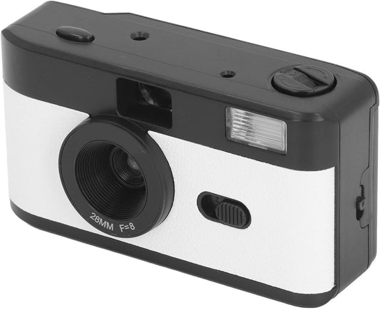 XUMIUZIY 35MM, 135 35MM 28MM F/8 1/120s Film Camera Reusable with Flash, Supports or Black and White or Color Film