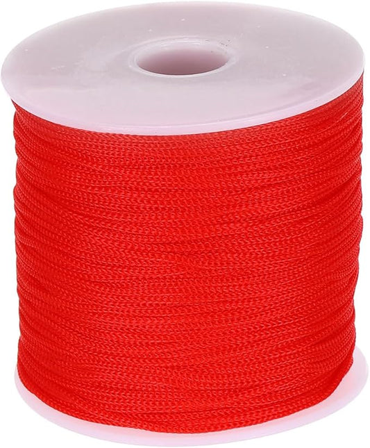 MECCANIXITY 1/16 Inch Polypropylene Rope Braided Ropes, 328ft Nylon Rope Hollow Utility Cord for Clothesline, Camping, Hiking, Outdoor, Red