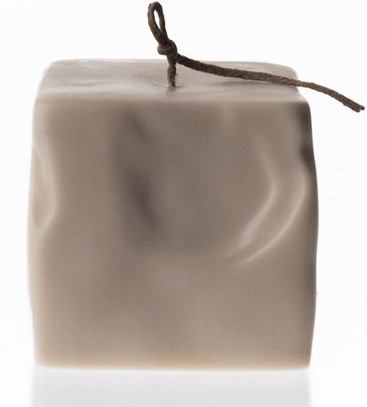 LAWA Raw Block Candle - Beautiful Handmade Pillar Scented Soy Wax Elegant Aesthetic Candle Housewarming Gift Home Room Shelf Decor Idea (Light Beige, Small)