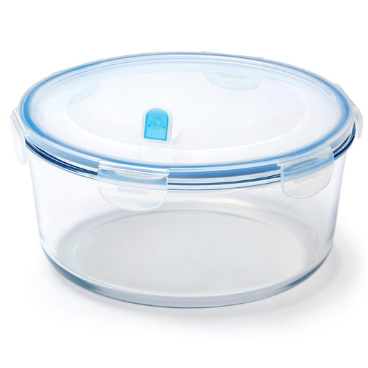 NUTRIUPS 2800ml/95oz Large Glass Food Storage Containers with Airtight Lids, 2.8L Rectangle Family Size Extra Large Bakeware Marinating Lock Baking Dish Container Glass Bowls