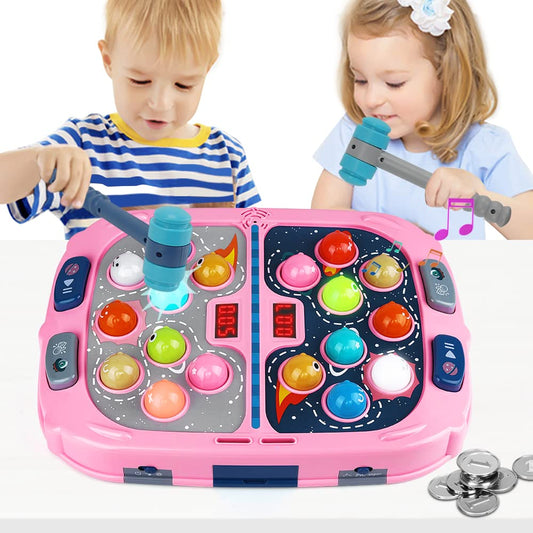 Whack Game Mole for Kids,Toys for 3-12 Year Old Boys and Girls,Whack Game Toy for Toddlers,Gifts for 3 4 5 6 7 8+ Girls Kids,Interactive Educational Toys with Sound and Light,PK Mode with 2 Hammers