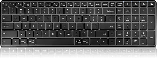 Bnnwa 3-Device (2.4G+BT), TV/Phone,12 Wireless Bluetooth Keyboard, Free Switching Ultra-Slim Compact Wireless Keyboard