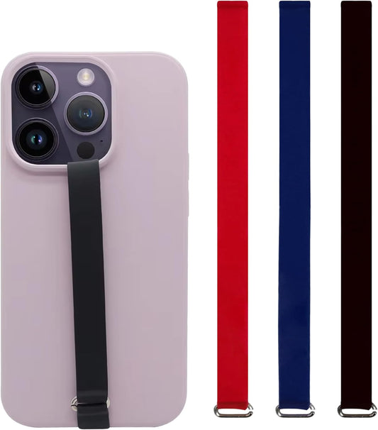 Bilymate (3 Pack) Reusable Silicone Phone Grip Strap - Wireless Charging Compatible, Detachable Loop Holder for iPhone